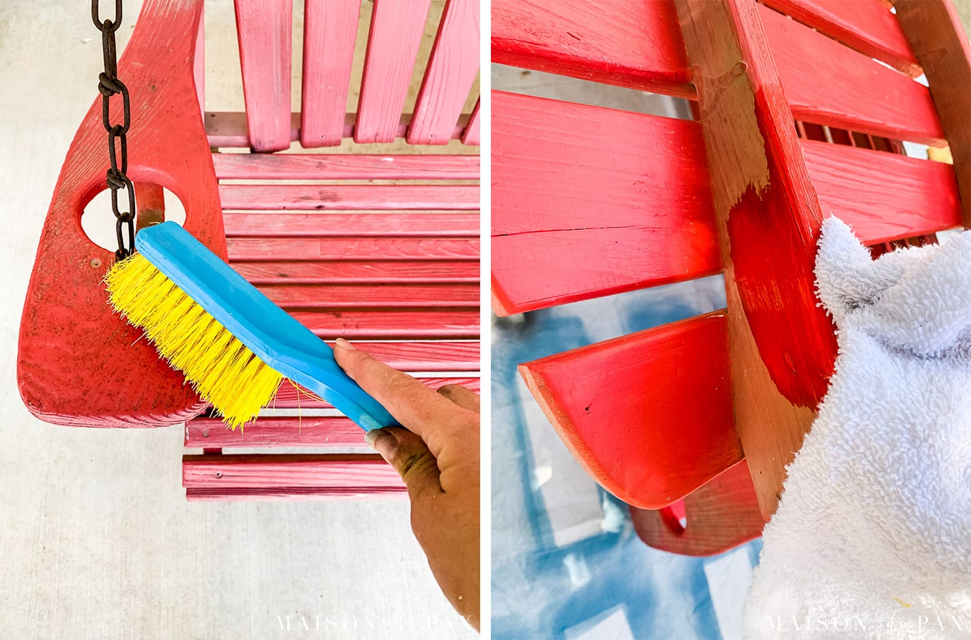 cleaning furniture before spray painting | Maison de Pax