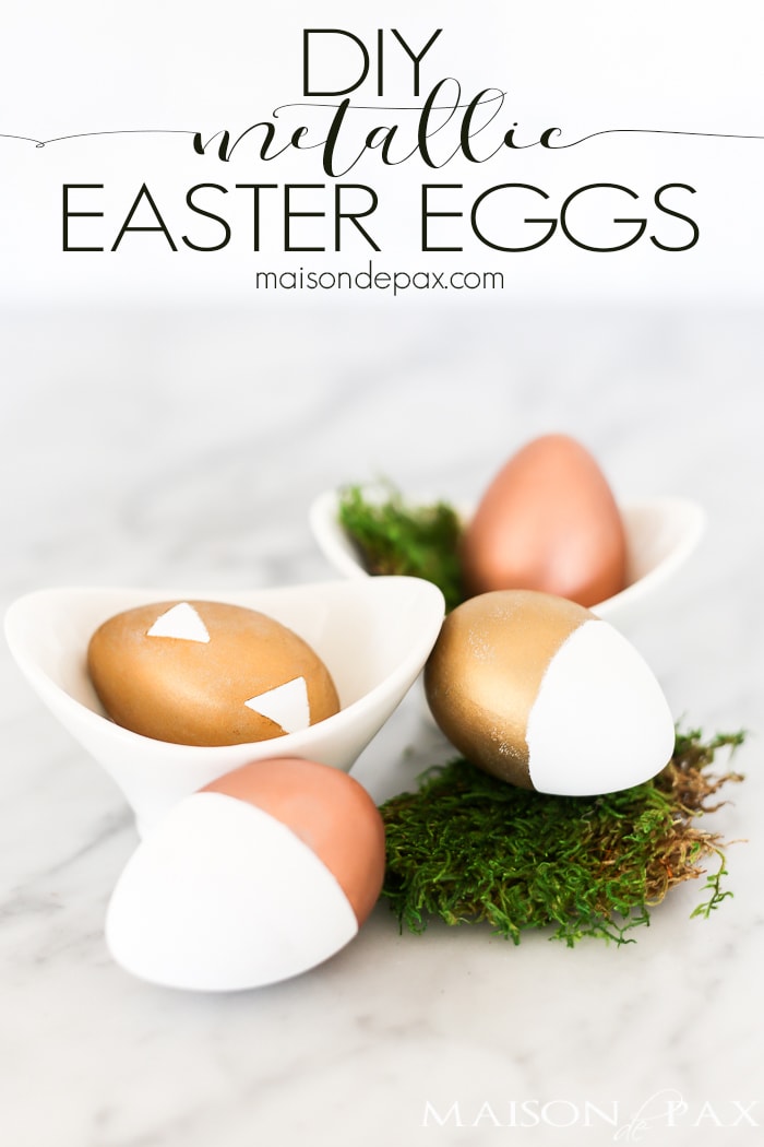 Looking for a fun, easy Easter craft? Try these DIY metallic easter eggs for a chic yet simple Easter project. Plus, find 25 other Easter craft ideas!