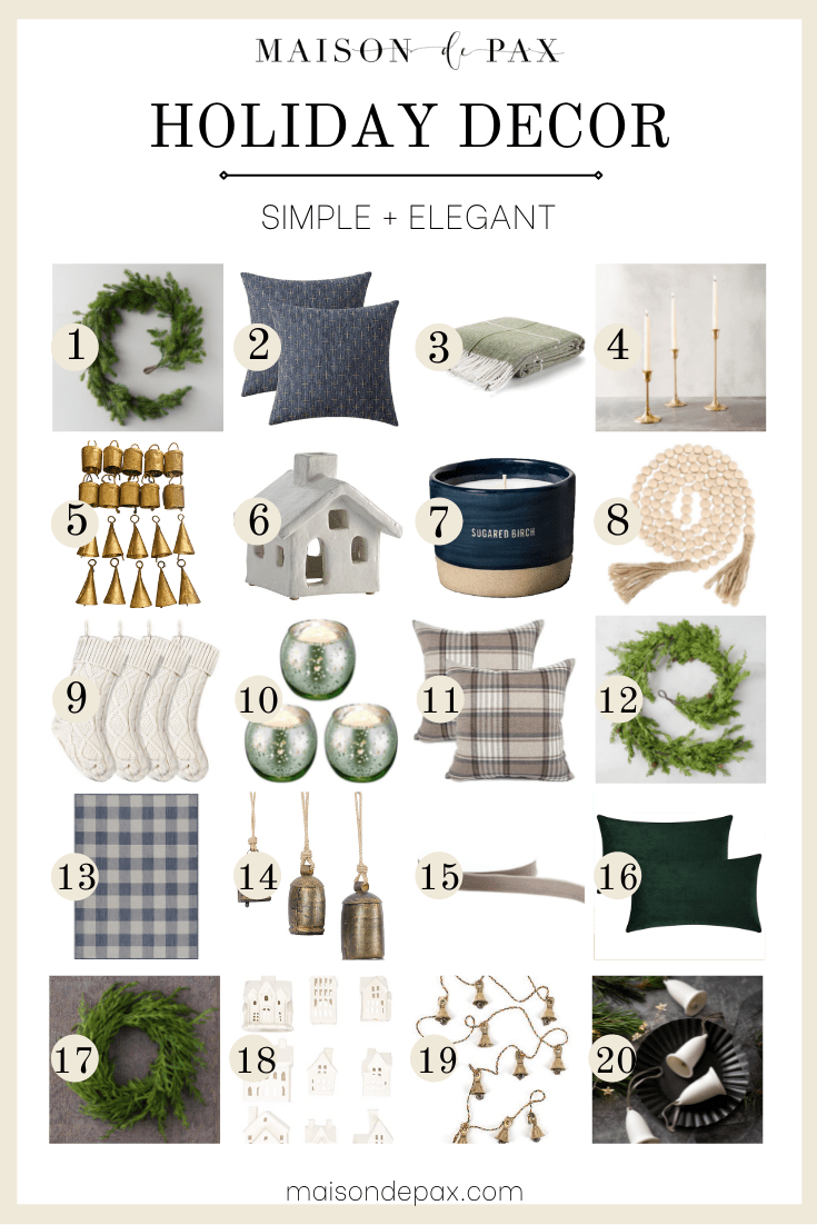 simple + elegant holiday decor sources
