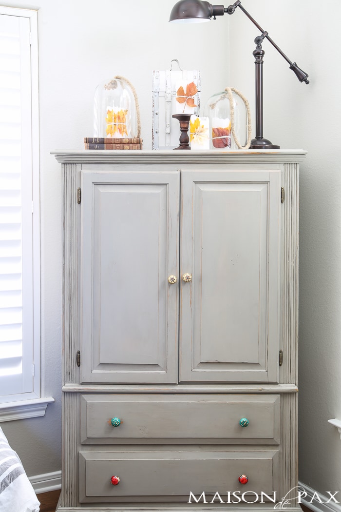 Family room storage with an armoire- Maison de Pax
