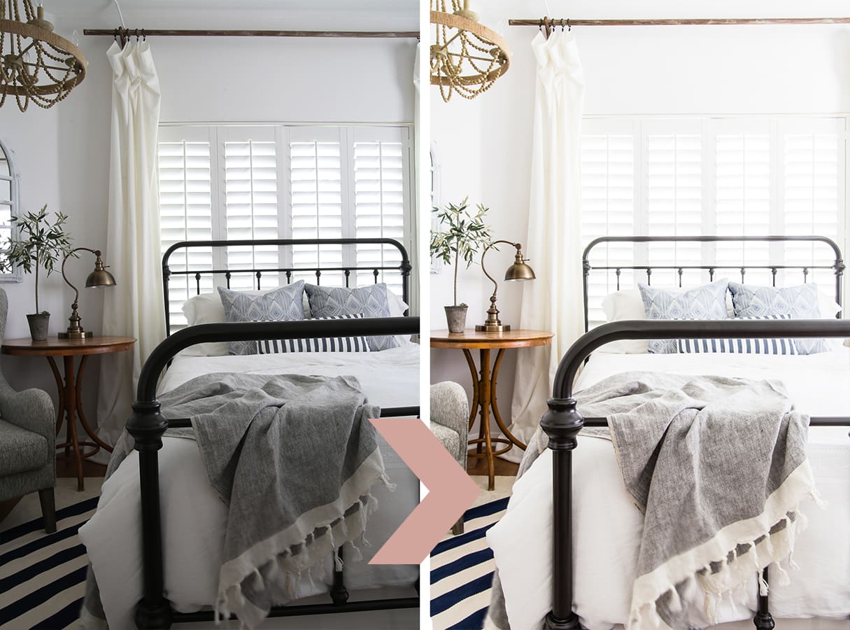 before and after images of a style modern farmhouse bedroom