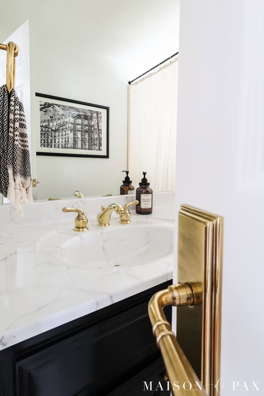 Budget-Friendly Black and White Bathroom Makeover