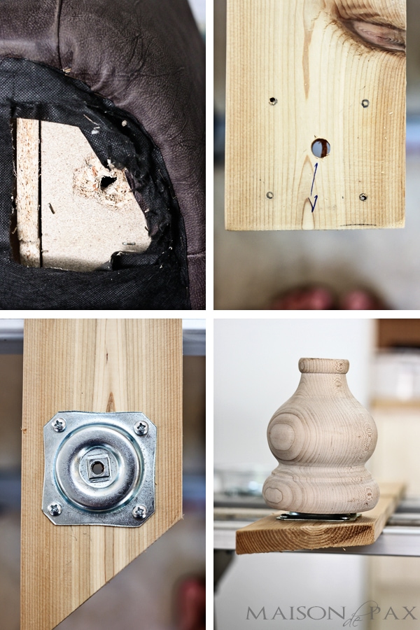 Such an easy update for a couch or loveseat!  How to Replace Couch Legs | aiweb9ygdry.cmersite.com