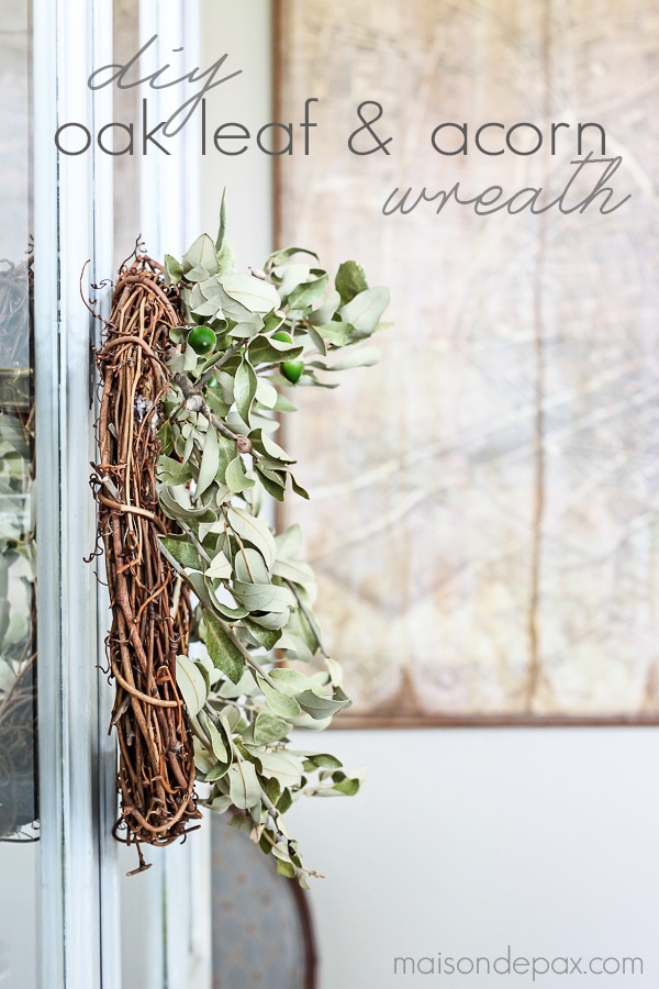 So cute and so affordable! Make this diy oak leaf and acorn wreath for fall in less than 10 minutes | aiweb9ygdry.cmersite.com