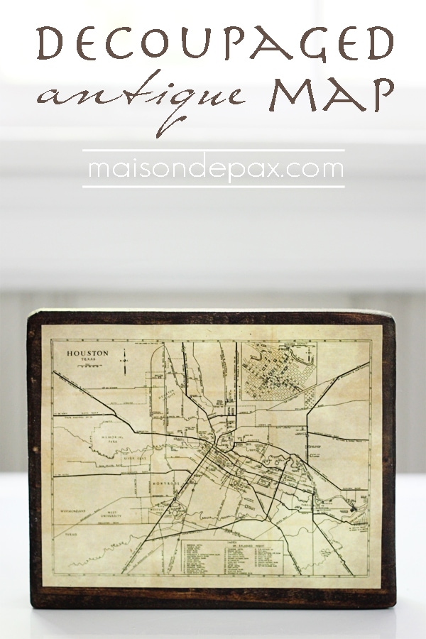 Decoupaged Antique Map