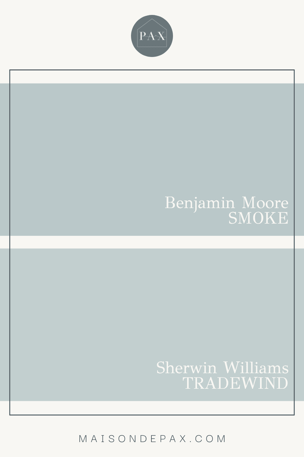 Benjamin Moore Smoke vs SW Tradewind - light blue paint colors