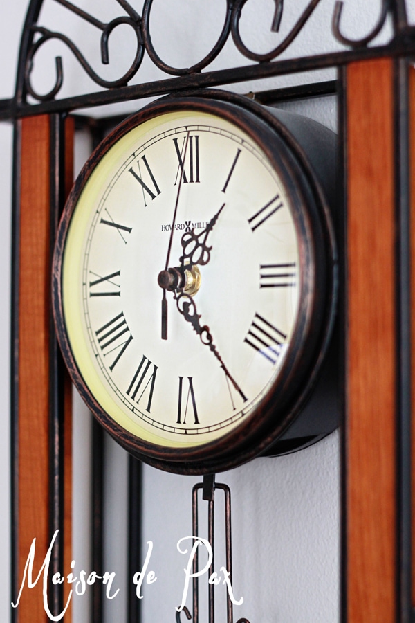 chippy metal clock before