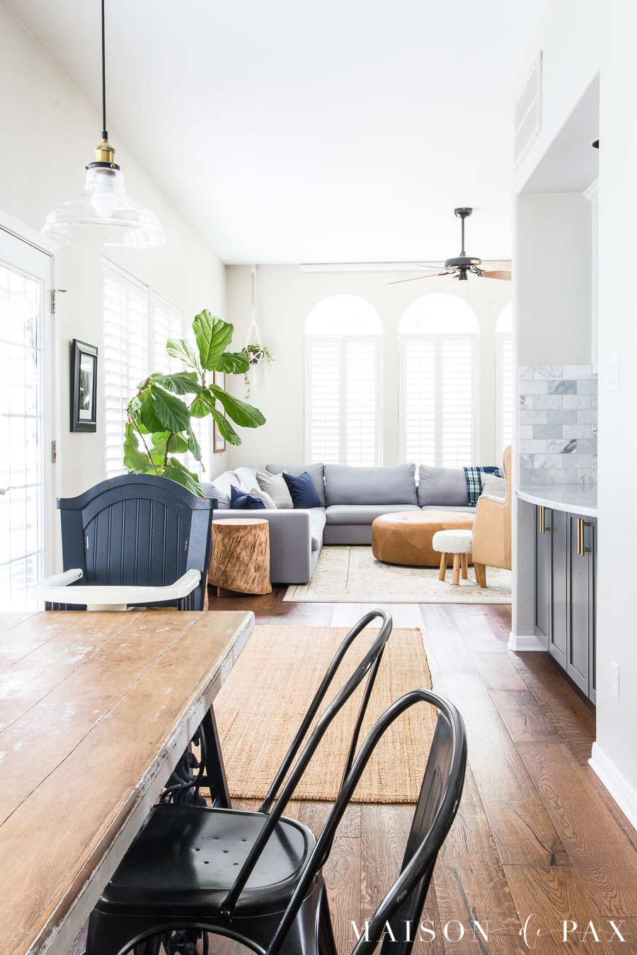 Modern Farmhouse Dining room and living room- Maison de Pax