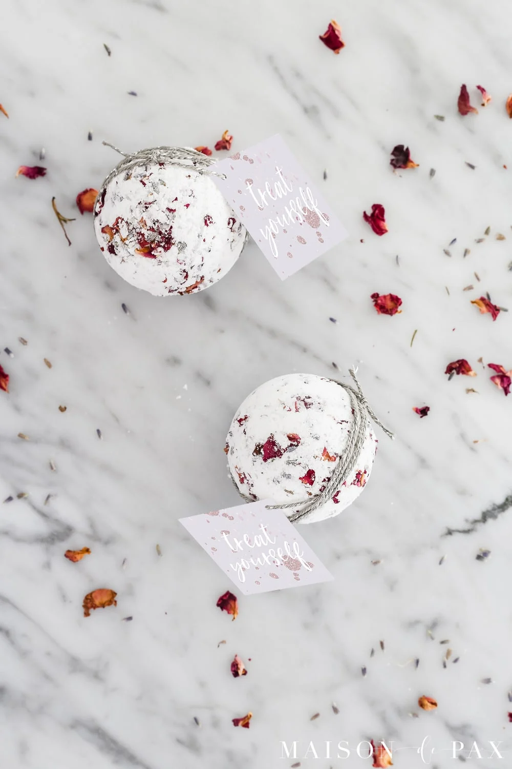 lavender rose bath bombs with free printable