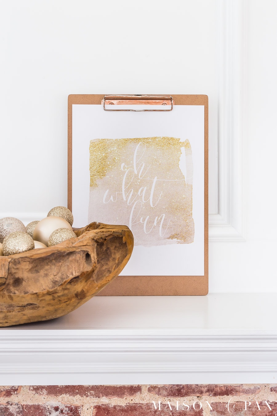 pink and gold free Christmas printable set | Maison de Pax