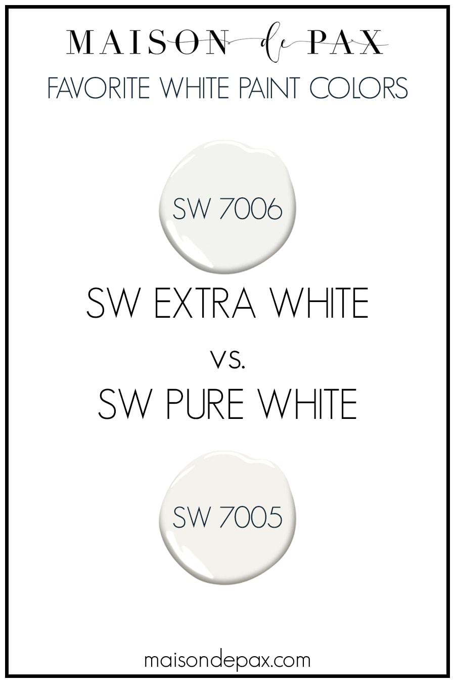 Sherwin Williams paint color comparison: Extra White vs Pure White