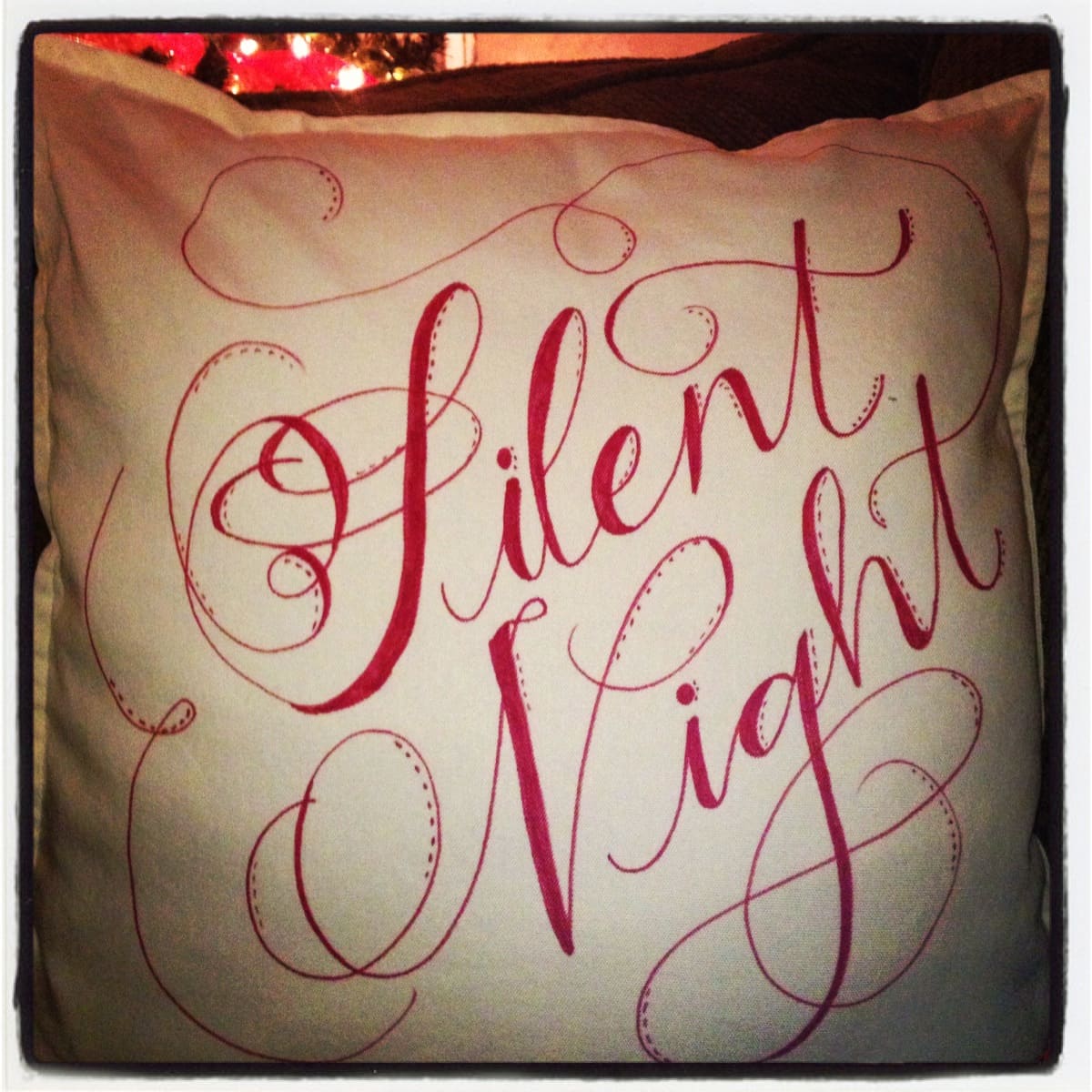 Silent Night Sharpie Pillow- Maison de Pax