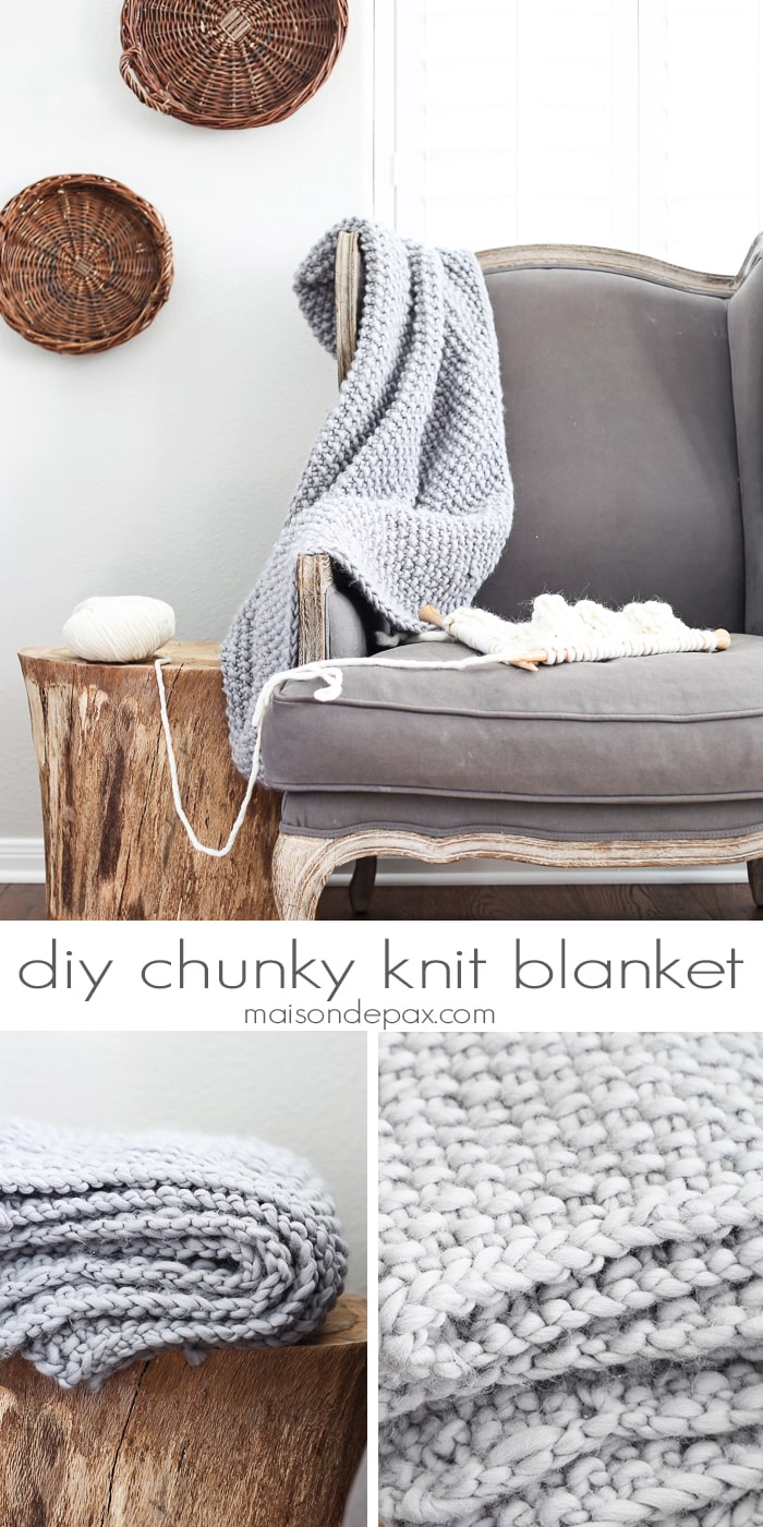 Gorgeous diy chunky knit blanket in a soft gray wool | aiweb9ygdry.cmersite.com