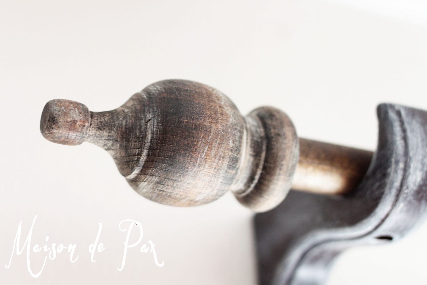 Create your own "reclaimed" wood curtain rods for only $5!