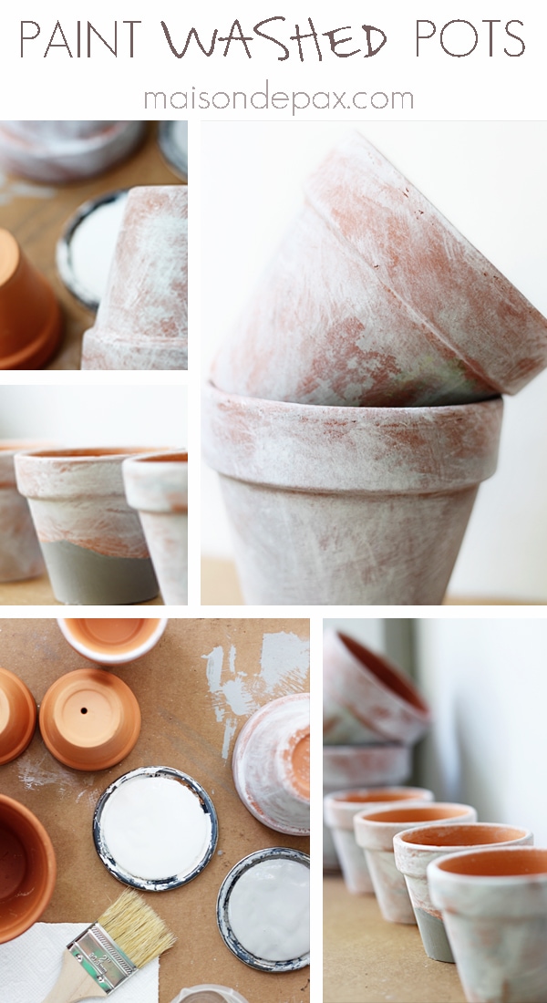 Paint washed pots- Maison de Pax
