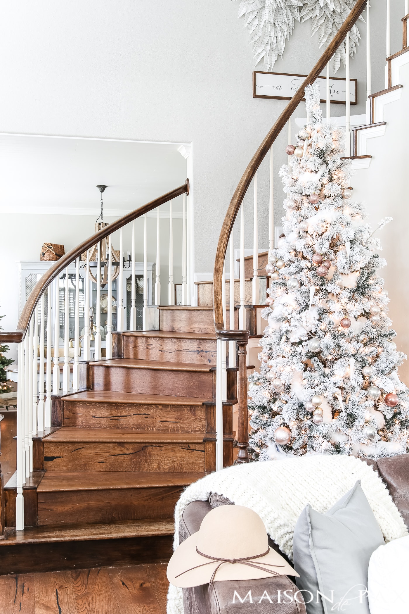 Blush Flocked Christmas Tree