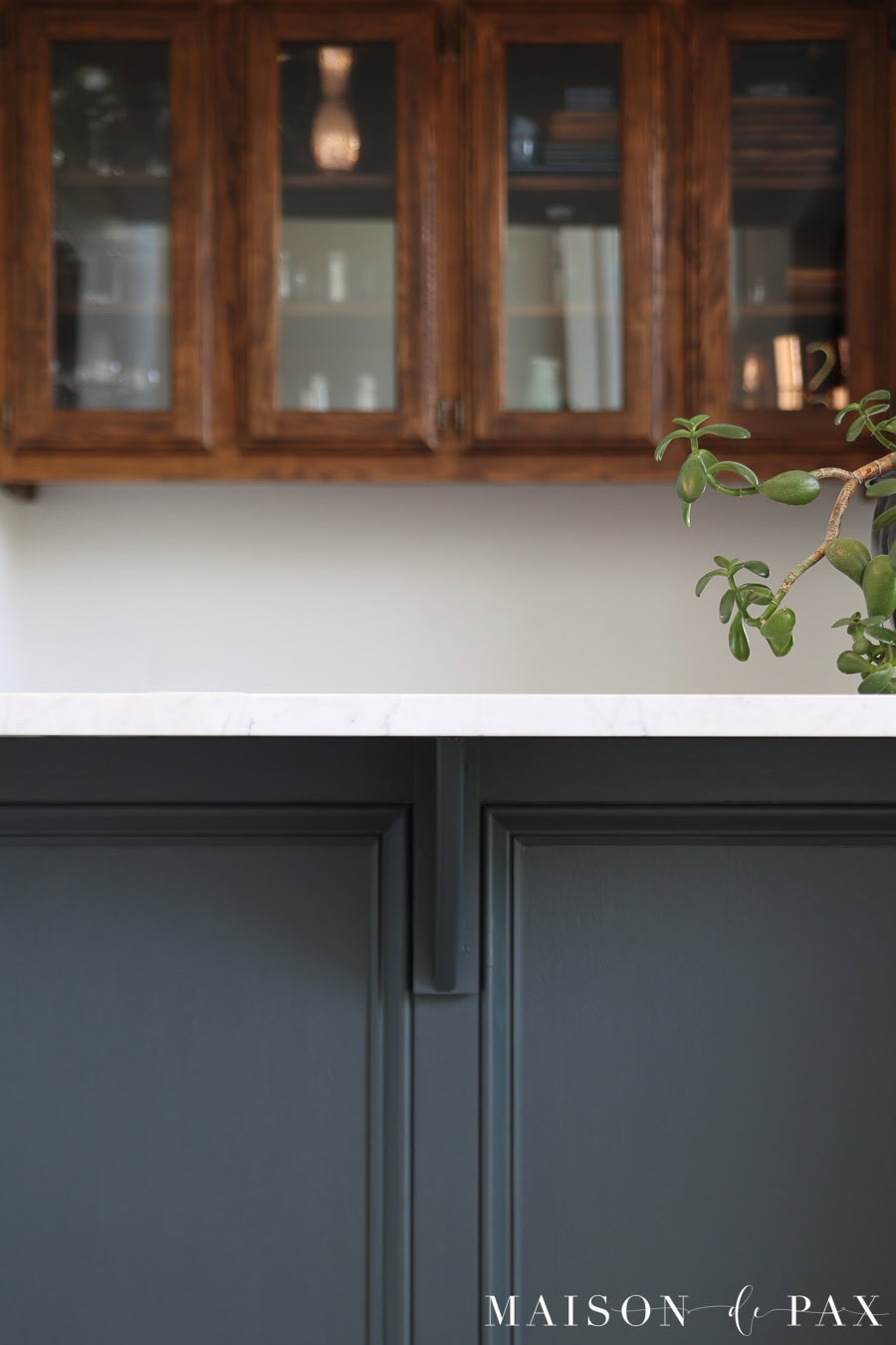 cambridge by fusion mineral paint - a complex blue gray - painted home bar area