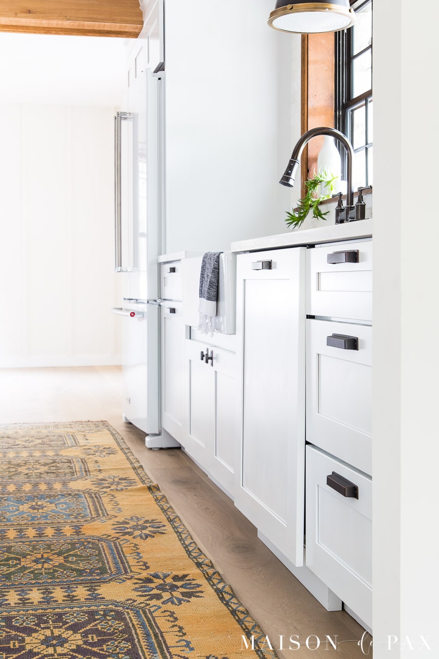 kitchenain panel ready dishwasher in modern farmhouse kitchen | Maison de Pax