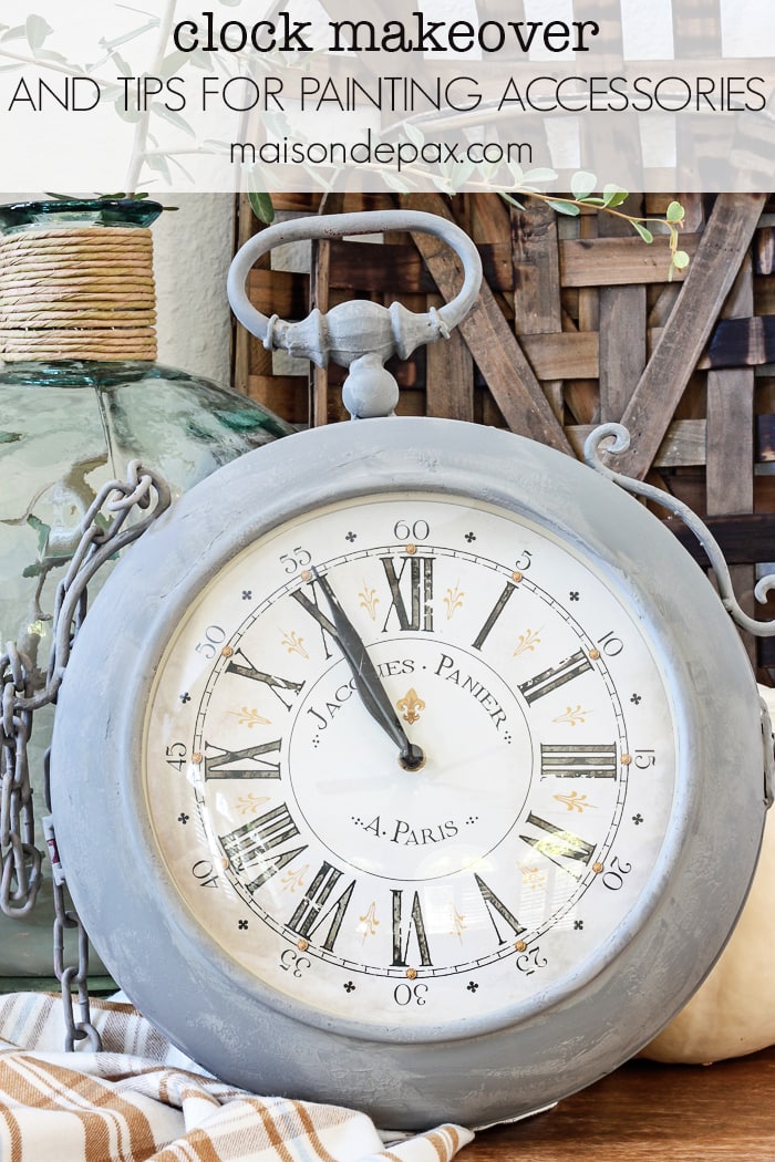 Gray Painted Clock Makeover