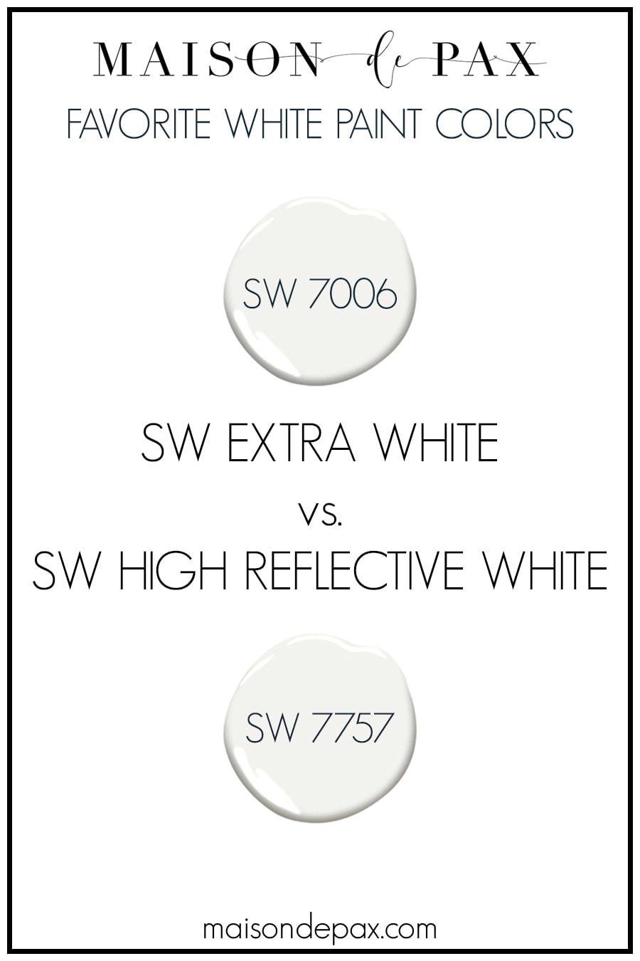 Sherwin Williams paint color comparison: Extra White vs High Reflective White