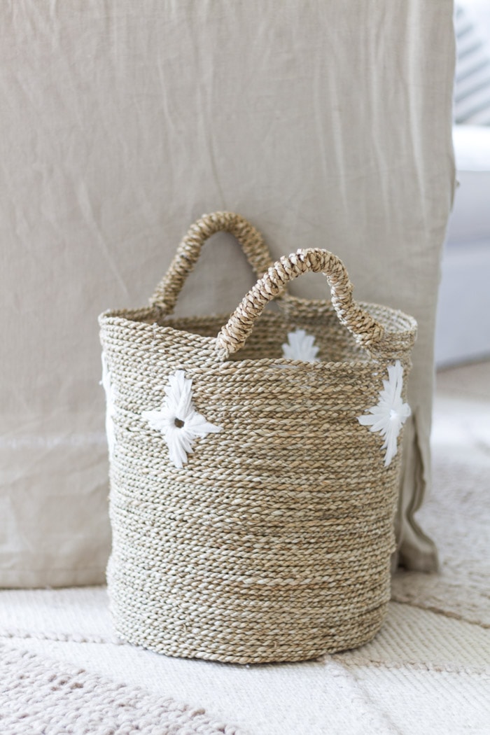 Wicker Basket in living room- Maison de Pax
