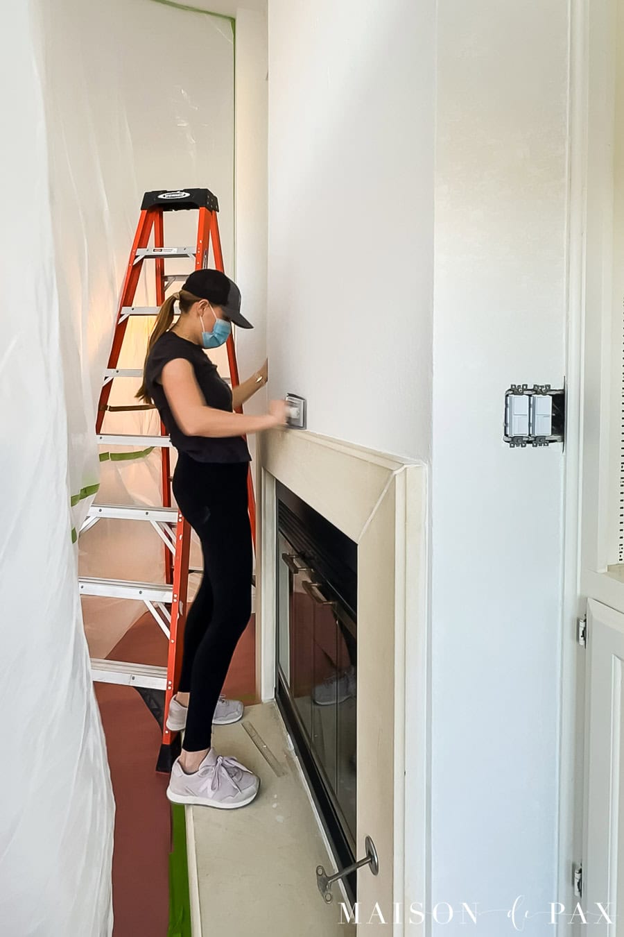 sanding smooth fresh drywall mud