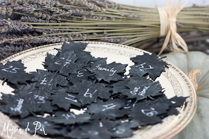Thanksgiving Advent Chalkboard Leaves- Maison de Pax
