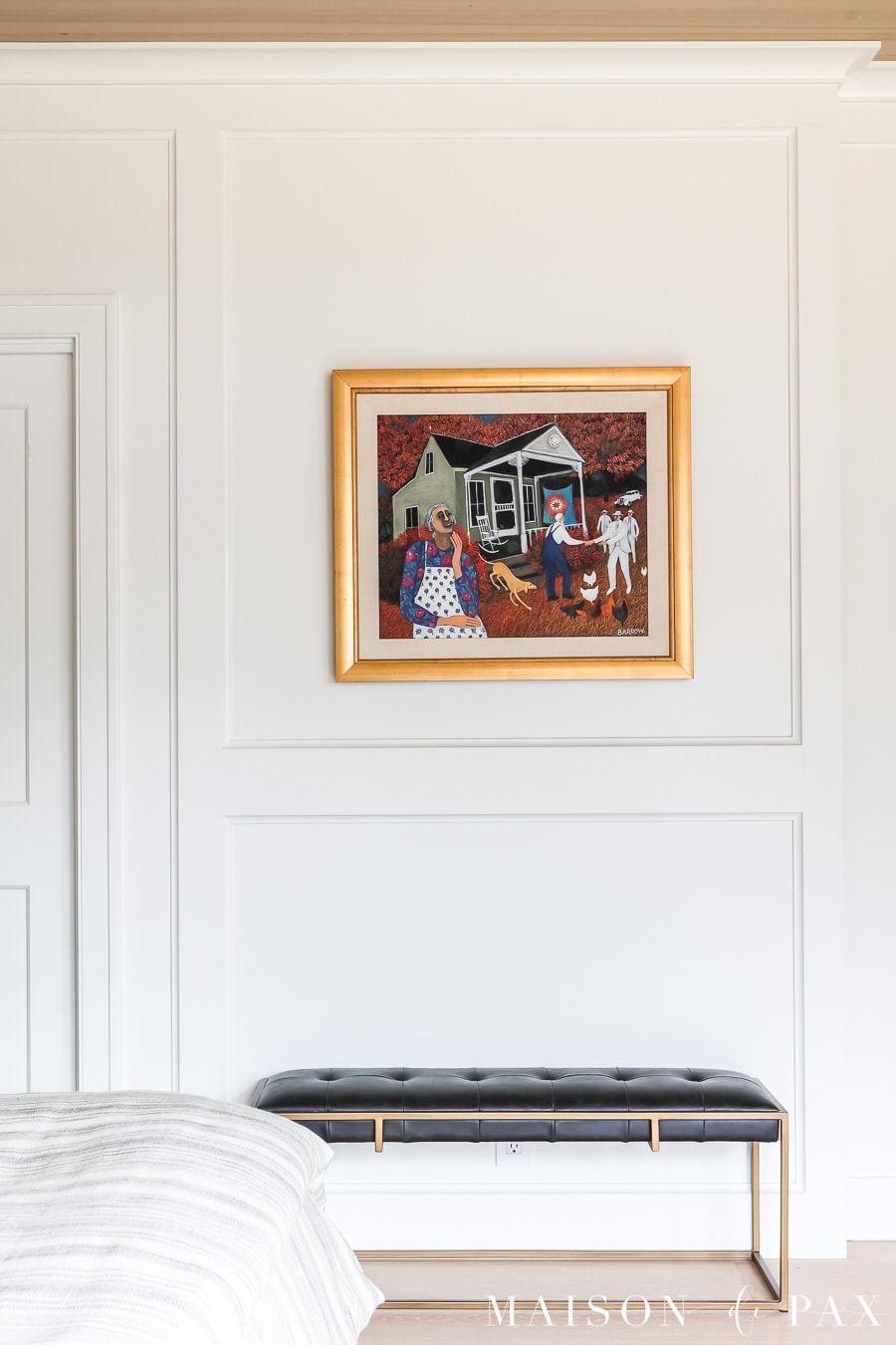 sw pure white walls with box molding trim