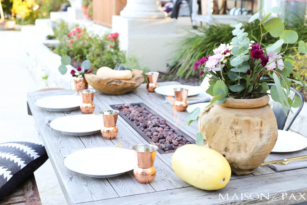 gourds and pumpkins make beautiful fall table decor #thanksgivingtable