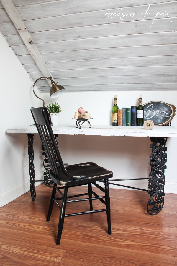 Make a gorgeous, painted, planked look desktop from plywood! via aiweb9ygdry.cmersite.com