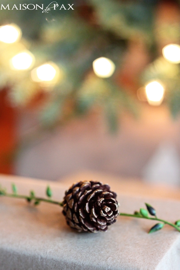 Great gift wrap ideas!  Simple, natural, and gorgeous... via aiweb9ygdry.cmersite.com #hoilday #Christmas #present