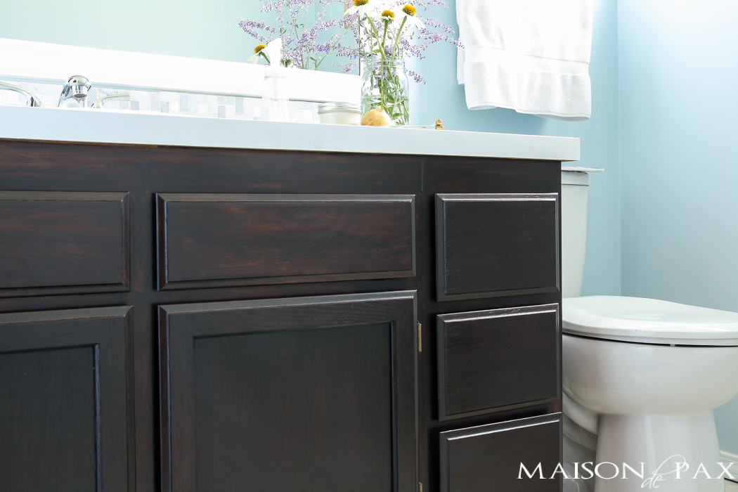 Gel stained cabinets- Maison de Pax
