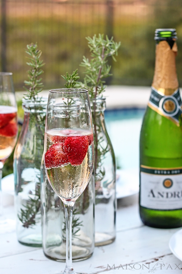 Simple Strawberry Champagne Cocktail