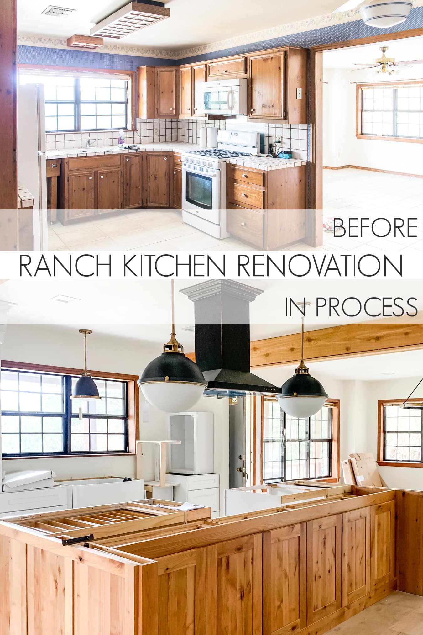 before and after of a little ranch kitchen makeover | Maison de Pax