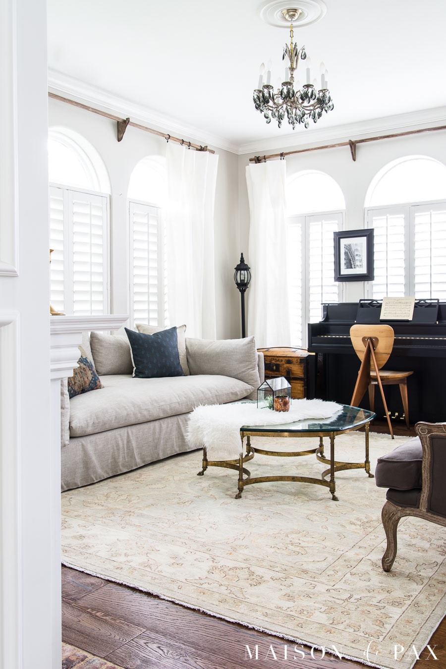 elegant formal living with modern elements | Maison de Pax