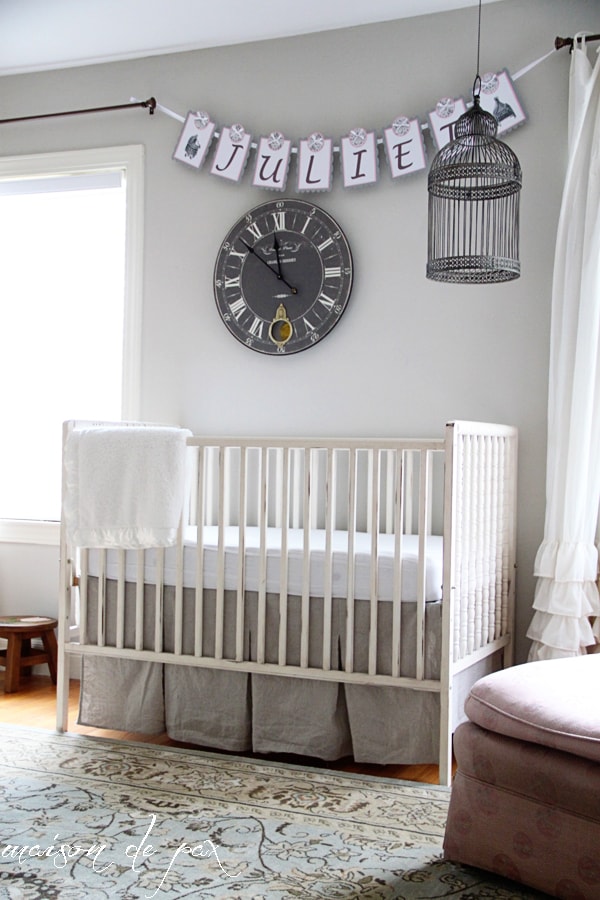 Simple gray and white nursery- Maison de Pax