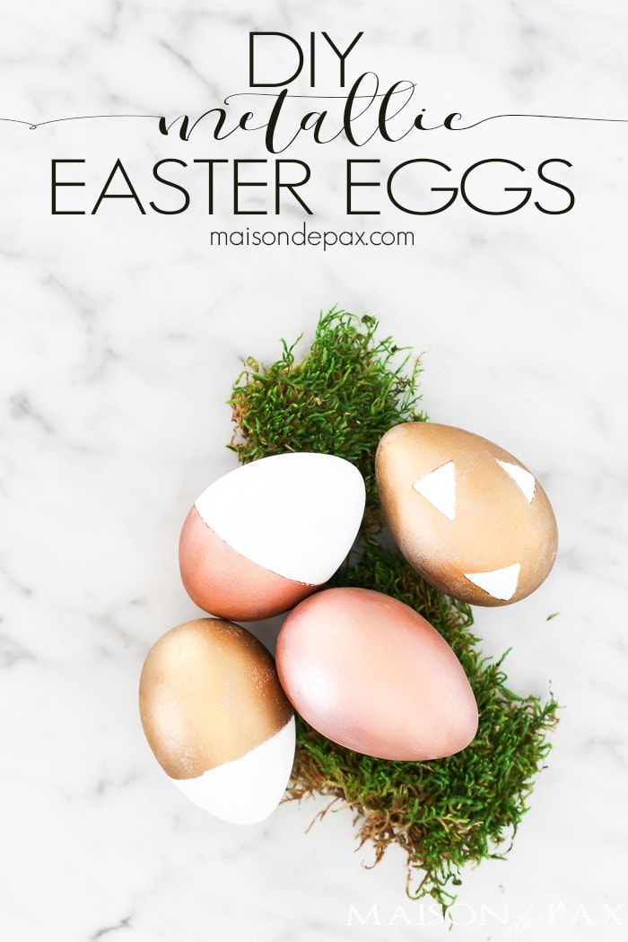 Looking for a fun, easy Easter craft? Try these DIY metallic easter eggs for a chic yet simple Easter project. Plus, find 25 other Easter craft ideas!