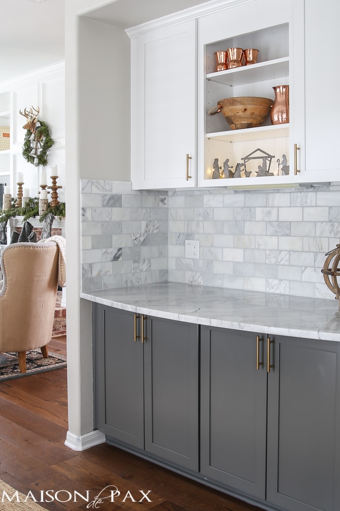 Kitchen decorated for Christmas- Maison de Pax