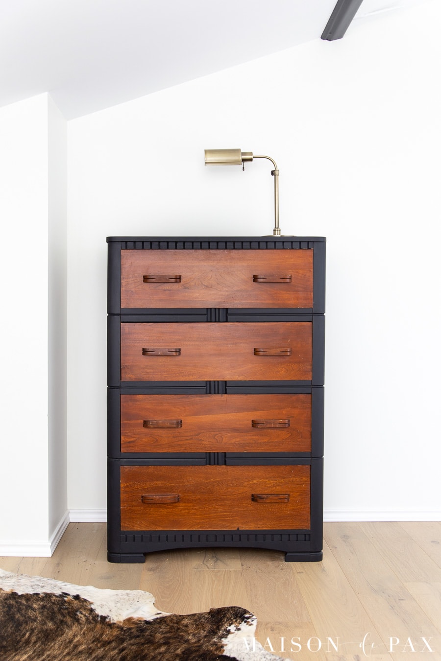 Black and Wood Dresser Makeover