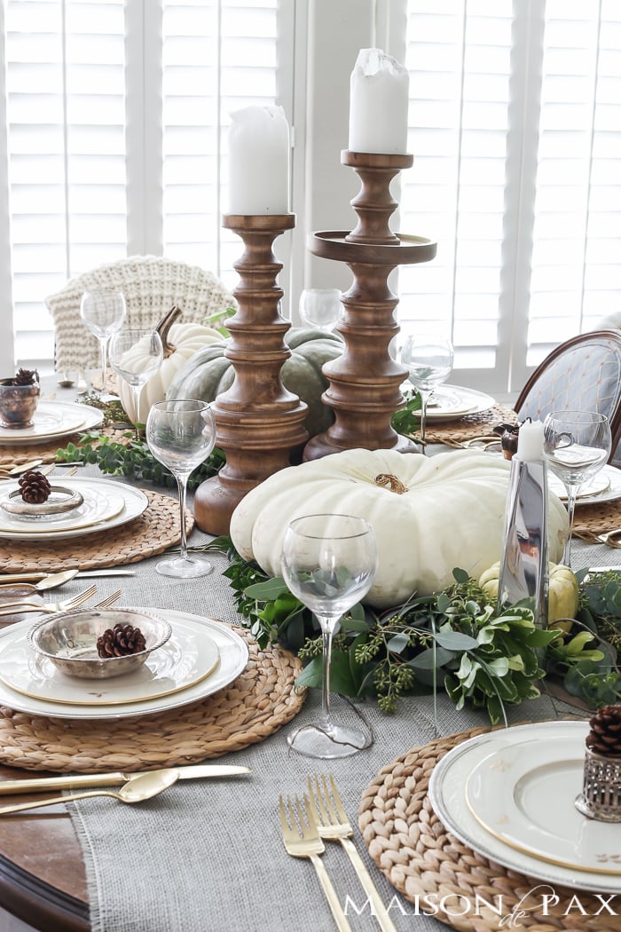 Elegant, Neutral Thanksgiving Table Decor- Maison de Pax