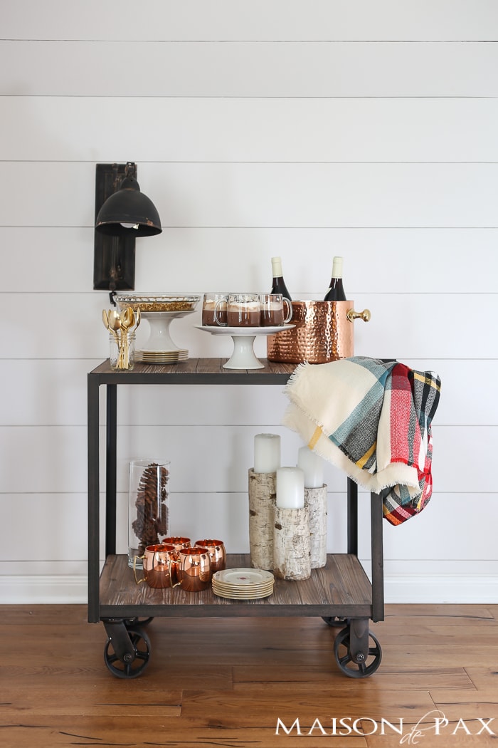 Farmhouse Holiday Bar Cart