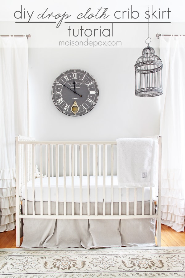 step by step EASY tutorial for a gorgeous linen look diy crib skirt from drop cloth | aiweb9ygdry.cmersite.com