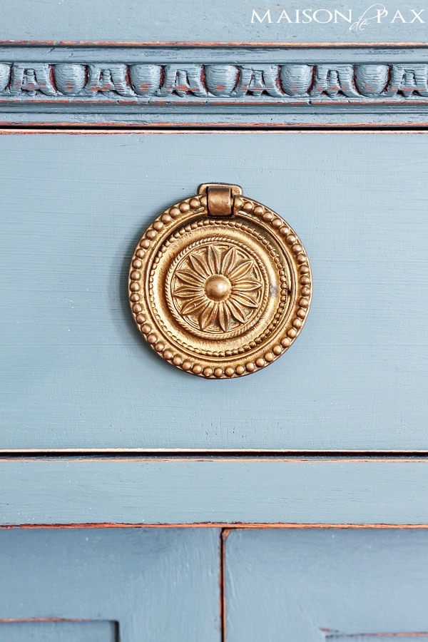Gorgeous antique dresser painted blue- Maison de Pax