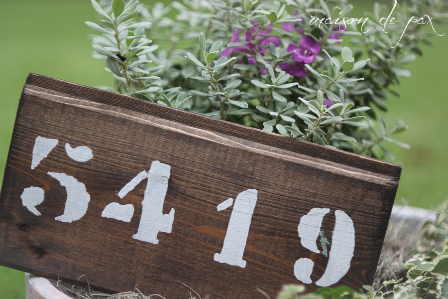 Wooden house number gift- Maison de Pax