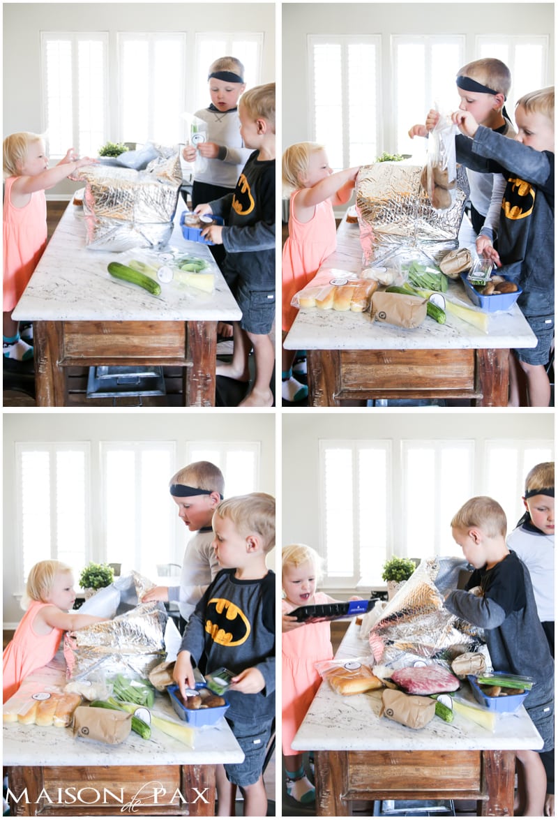 Reclaiming Family Meal Time: kids love opening and exploring the fresh ingredients from Blue Apron