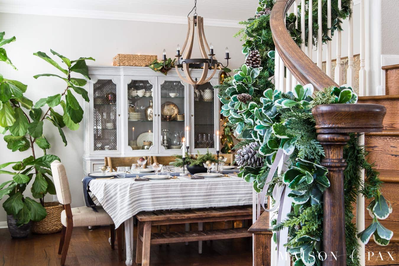 magical holiday dining room with elegant yet simple holiday table