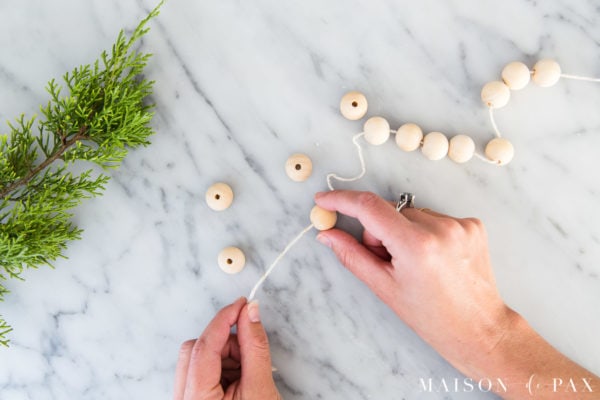 string wood beads for long DIY wooded bead garland