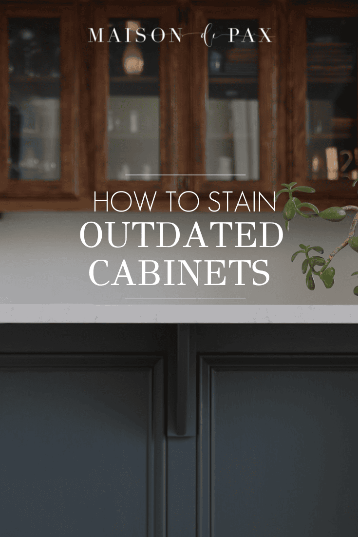 how to stain outdated cabinets