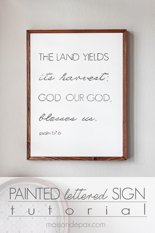 Learn how to make a beautiful, painted lettered sign on canvas with a simple wood frame: this step by step tutorial is so easy to follow | aiweb9ygdry.cmersite.com