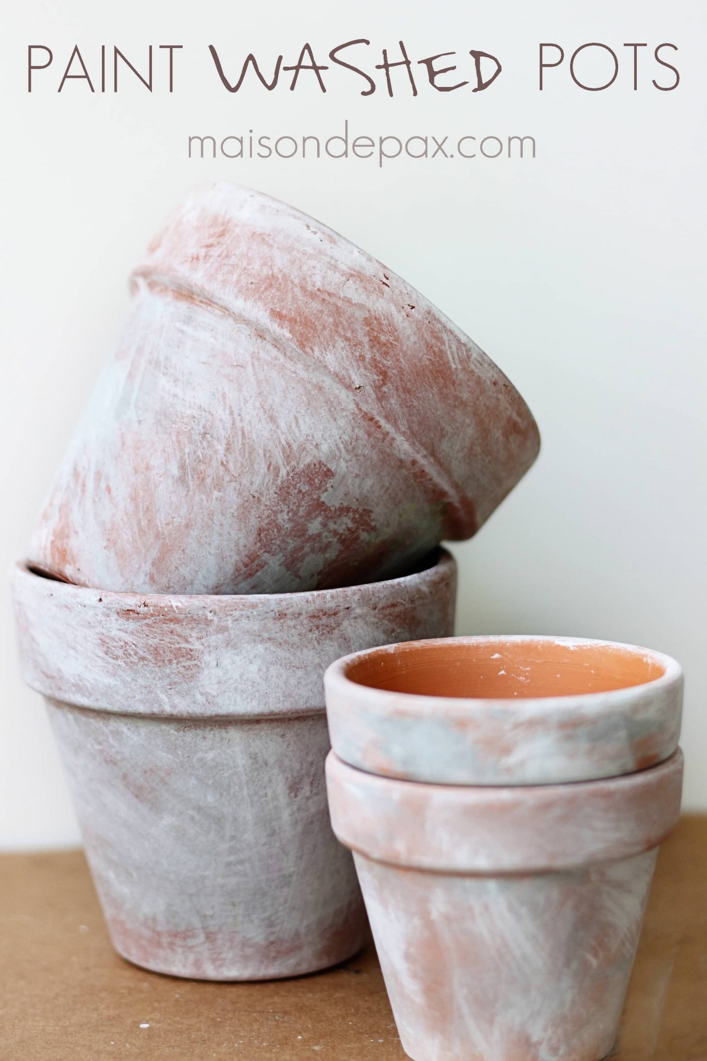 Paint Washed Terra Cotta Pots